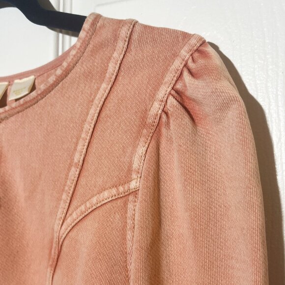 Pink Anthropologie Maeve Jeanne Puff Sleeve Sweatshirt Top - Picture 4 of 11